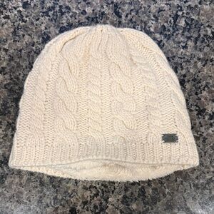 The north face Cream Cable Knit Beanie